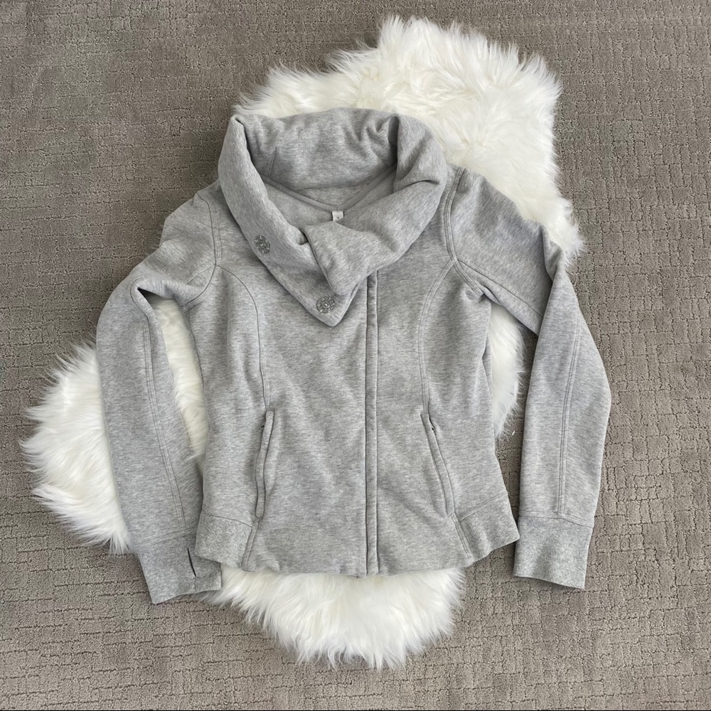 Lululemon Asymmetrical Cowl Neck Zip Up Sweater